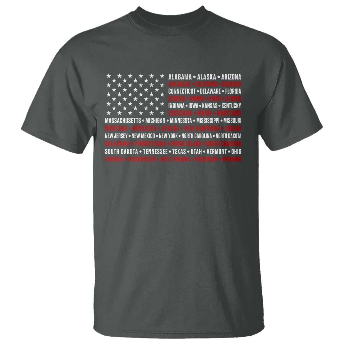 50 US States 4th of July Vintage American Flag T Shirt