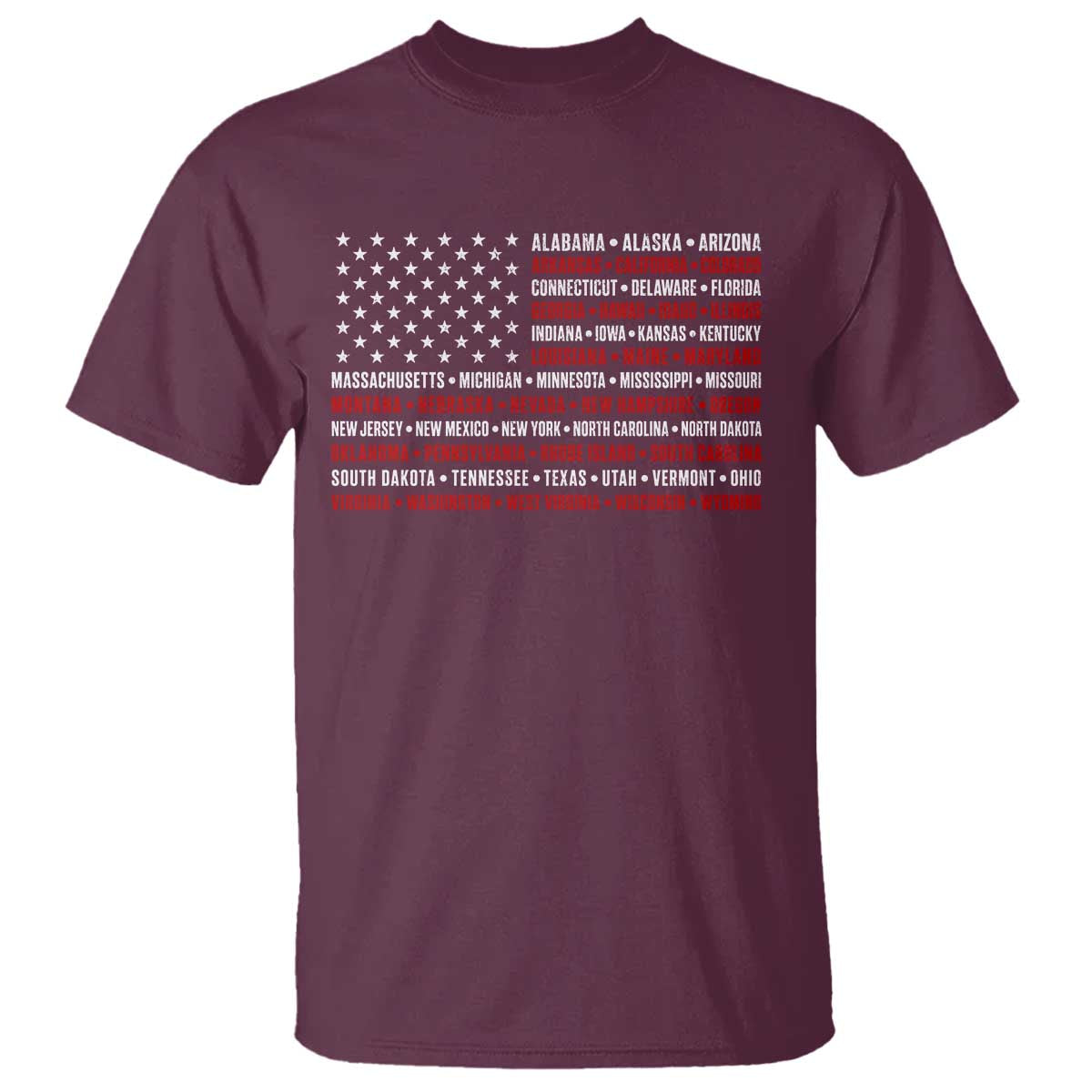 50 US States 4th of July Vintage American Flag T Shirt