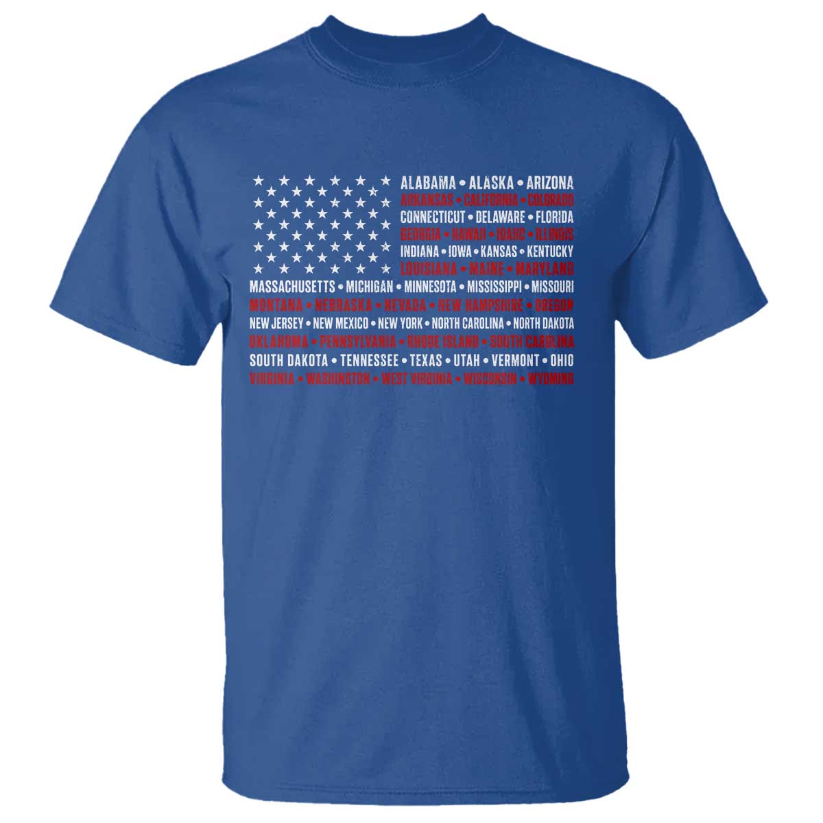 50 US States 4th of July Vintage American Flag T Shirt