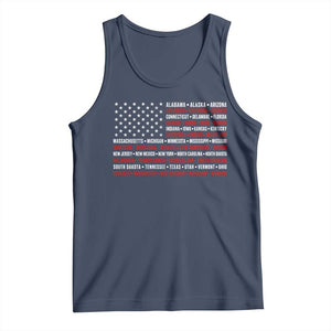 50 US States 4th of July Vintage American Flag Tank Top