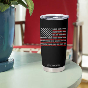 50 US States 4th of July Vintage American Flag Tumbler Cup