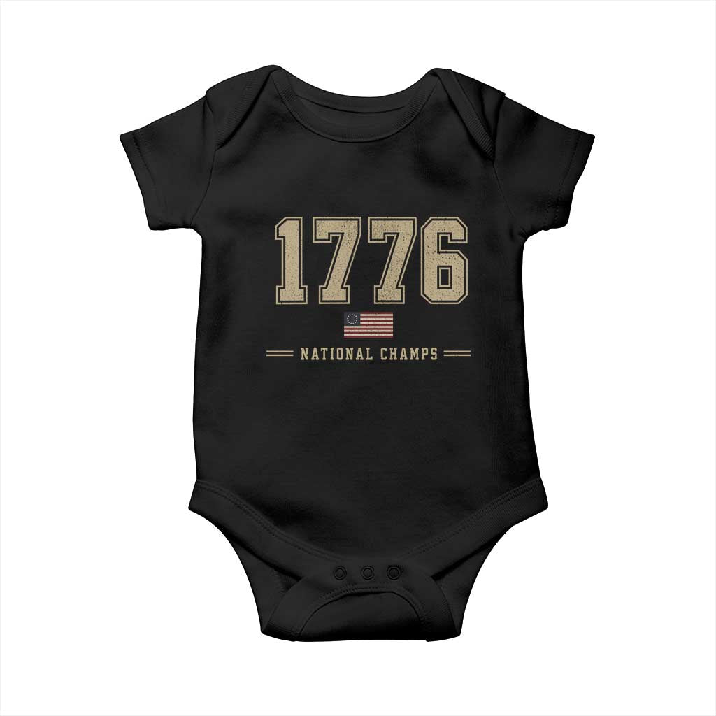 1776 National Champs 250th Anniversary USA 4th of July Baby Onesie TS11 Black Print Your Wear