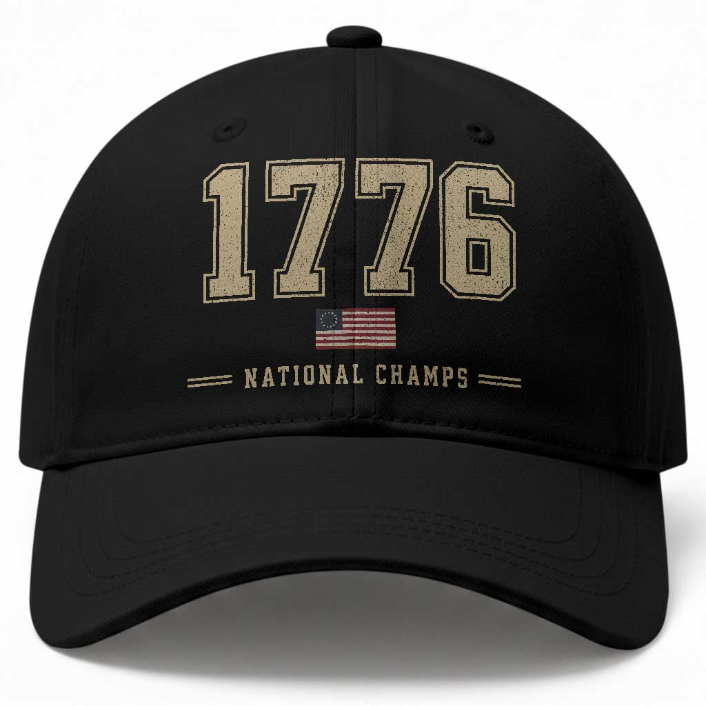1776 National Champs 250th Anniversary USA 4th of July Baseball Cap TS11 Print Your Wear