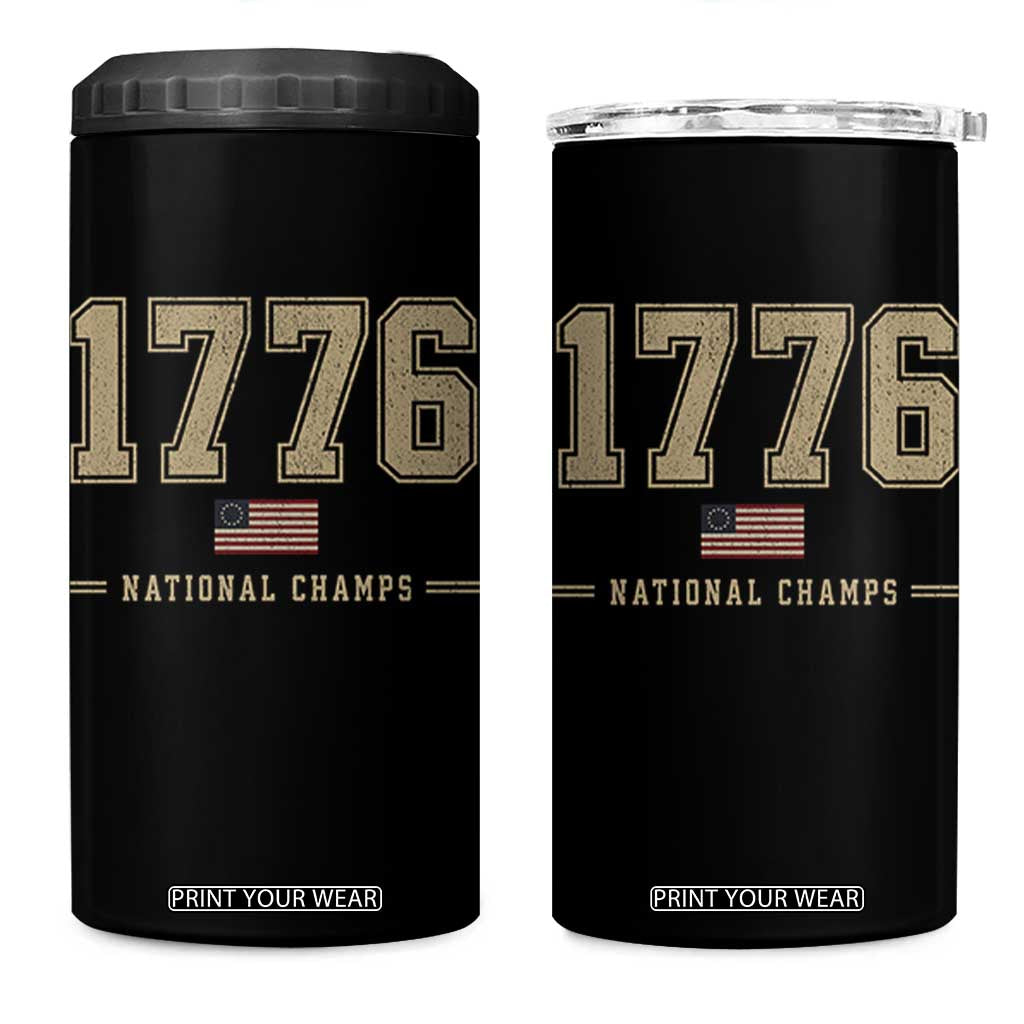 1776 National Champs 250th Anniversary USA 4th of July 4 in 1 Can Cooler Tumbler