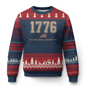 1776 National Champs 250th Anniversary USA 4th of July Ugly Christmas Sweater
