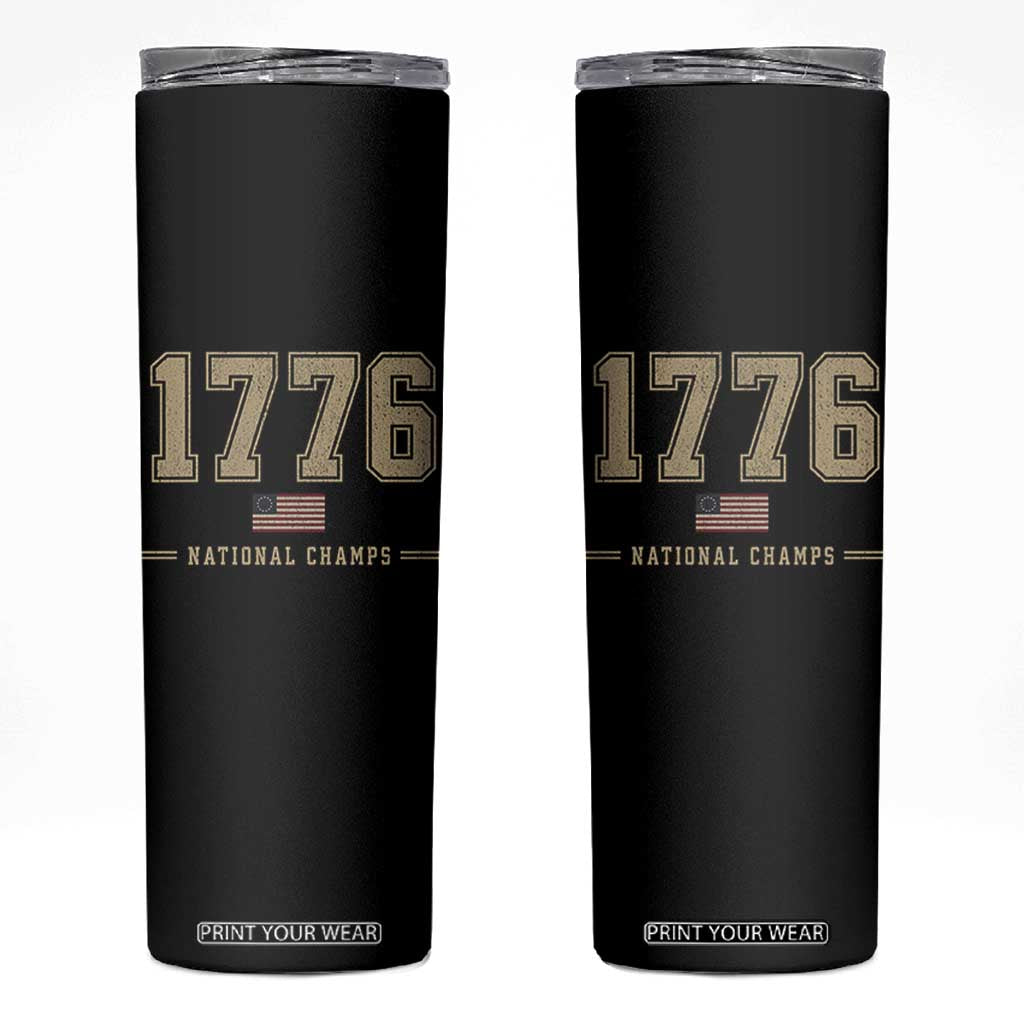 1776 National Champs 250th Anniversary USA 4th of July Skinny Tumbler TS11 Black Print Your Wear