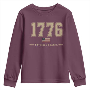 1776 National Champs 250th Anniversary USA 4th of July Youth Sweatshirt