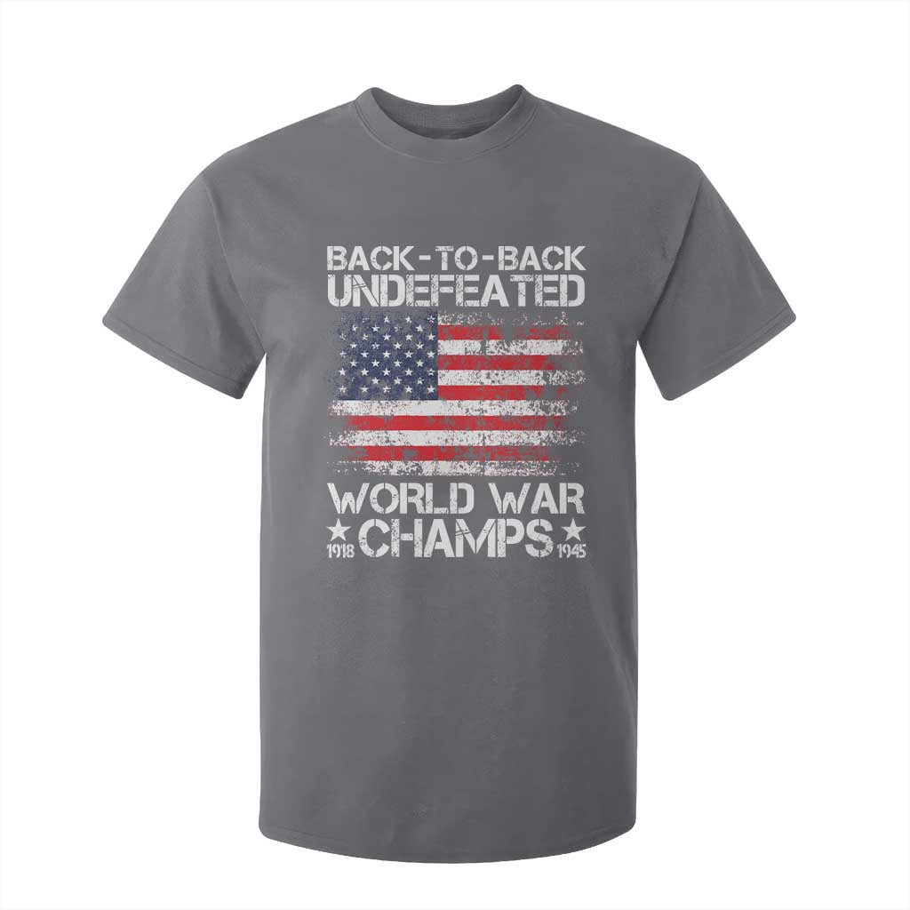 Back To Back Undefeated World War Champs 4th Of July T Shirt For Kid 1918 1945 US History