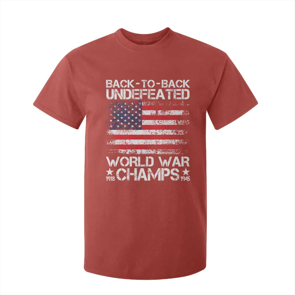 Back To Back Undefeated World War Champs 4th Of July T Shirt For Kid 1918 1945 US History