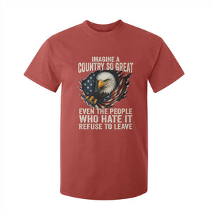 Imagine A Country So Great Even The People Who Hate It Refuse To Leave T Shirt For Kid Bald Eagle