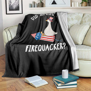 Patriotic Silly Goose 4th of July Throw Blanket Did Someone Say Firequacker