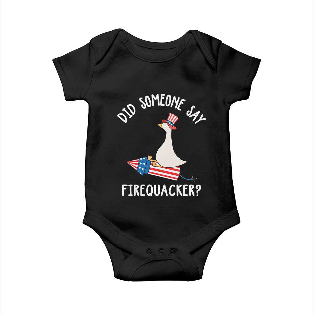 Patriotic Silly Goose 4th of July Baby Onesie Did Someone Say Firequacker