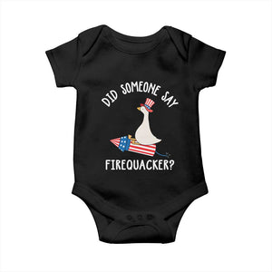 Patriotic Silly Goose 4th of July Baby Onesie Did Someone Say Firequacker