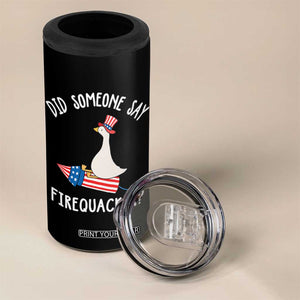 Patriotic Silly Goose 4th of July 4 in 1 Can Cooler Tumbler Did Someone Say Firequacker