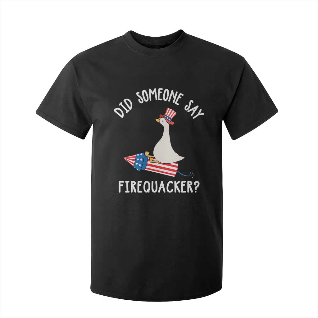 Patriotic Silly Goose 4th of July T Shirt For Kid Did Someone Say Firequacker