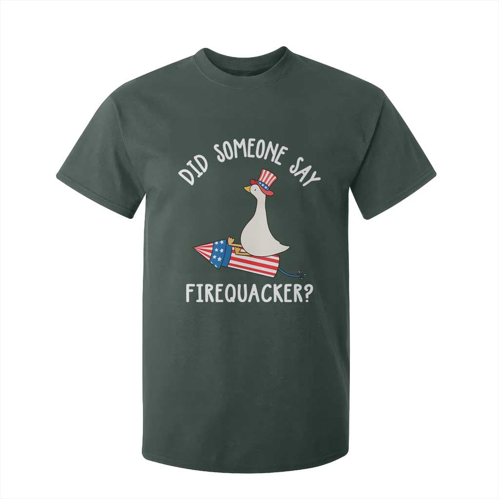 Patriotic Silly Goose 4th of July T Shirt For Kid Did Someone Say Firequacker