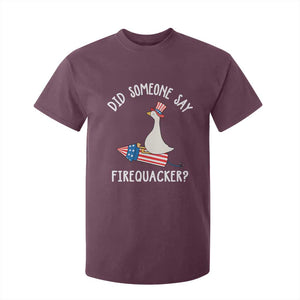 Patriotic Silly Goose 4th of July T Shirt For Kid Did Someone Say Firequacker