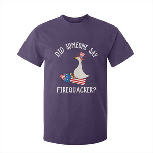 Patriotic Silly Goose 4th of July T Shirt For Kid Did Someone Say Firequacker