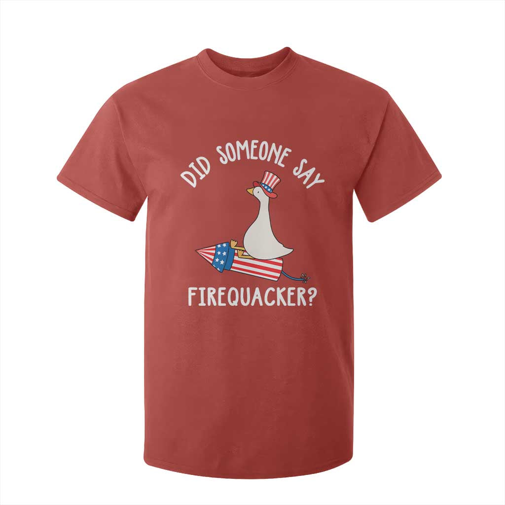 Patriotic Silly Goose 4th of July T Shirt For Kid Did Someone Say Firequacker