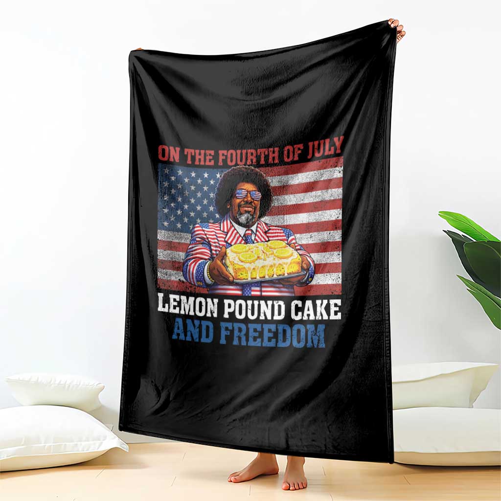 Lemon Pound Cake And Freedom Throw Blanket 4th of July Hip Hop Edgy Humor Rap Fan