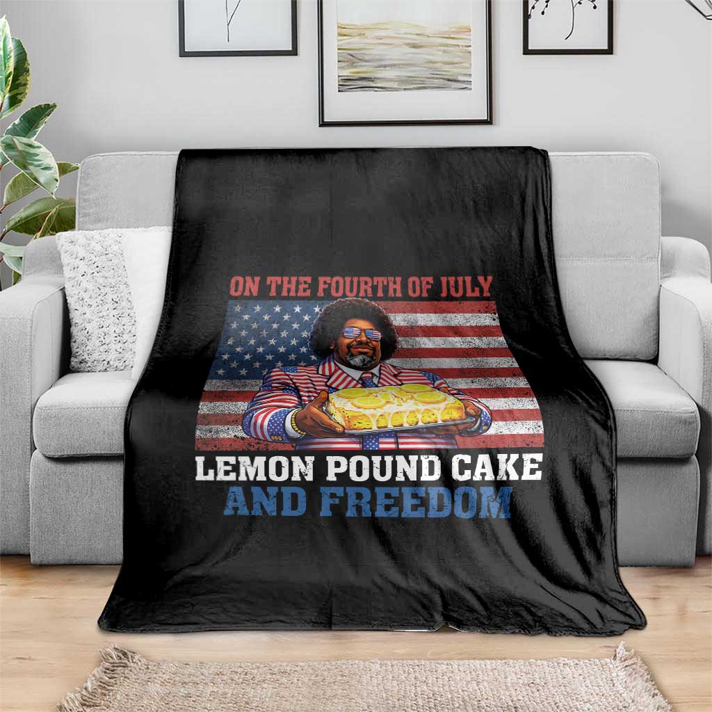 Lemon Pound Cake And Freedom Throw Blanket 4th of July Hip Hop Edgy Humor Rap Fan