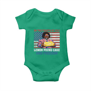 Lemon Pound Cake And Freedom Baby Onesie 4th of July Hip Hop Edgy Humor Rap Fan