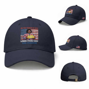 Lemon Pound Cake And Freedom Baseball Cap 4th of July Hip Hop Edgy Humor Rap Fan