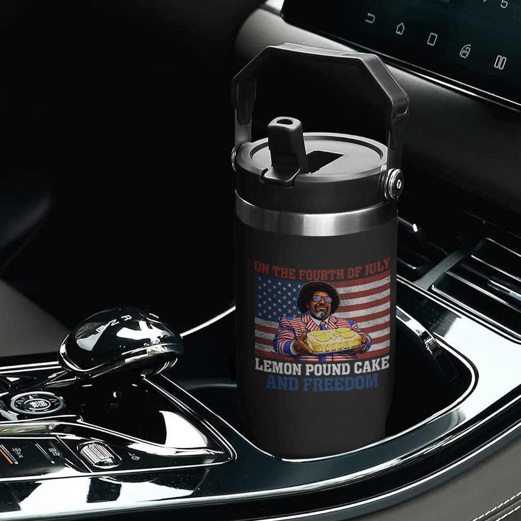 Lemon Pound Cake And Freedom Flip Straw Tumbler 4th of July Hip Hop Edgy Humor Rap Fan