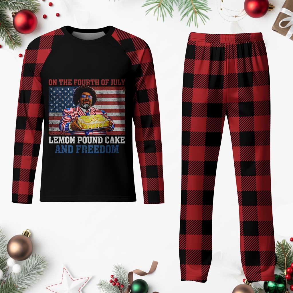 Lemon Pound Cake And Freedom Plaid Pajama Set 4th of July Hip Hop Edgy Humor Rap Fan
