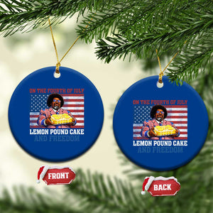 Lemon Pound Cake And Freedom Ceramic Ornament 4th of July Hip Hop Edgy Humor Rap Fan