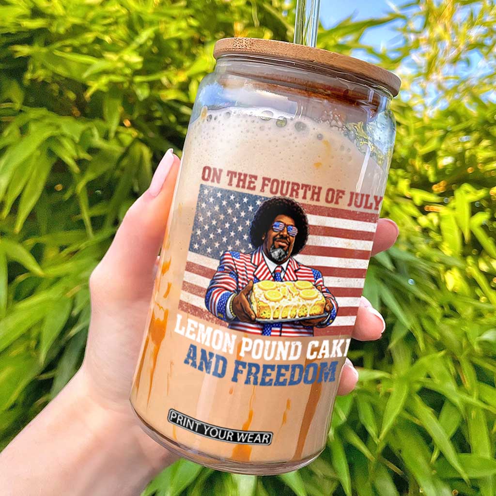 Lemon Pound Cake And Freedom Glass Can 4th of July Hip Hop Edgy Humor Rap Fan