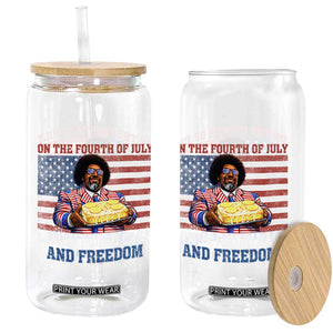 Lemon Pound Cake And Freedom Glass Can 4th of July Hip Hop Edgy Humor Rap Fan