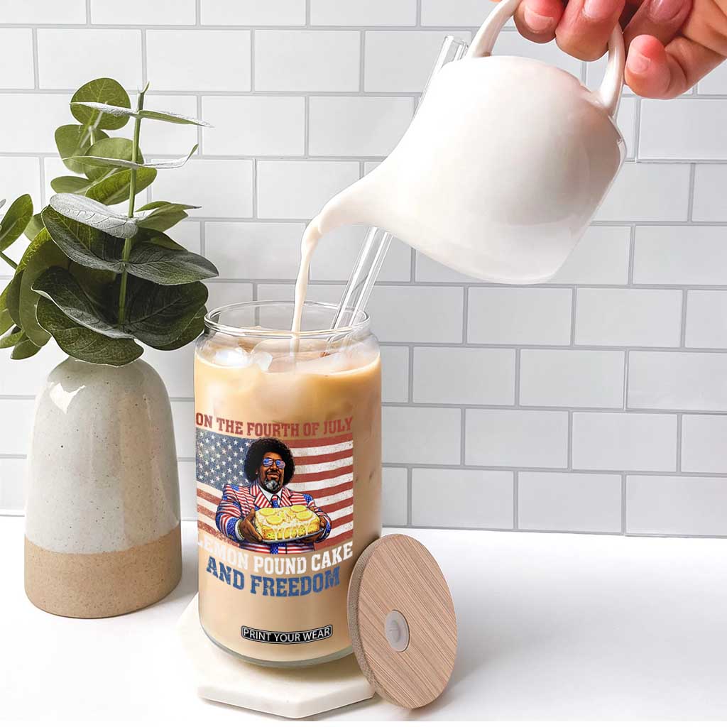Lemon Pound Cake And Freedom Glass Can 4th of July Hip Hop Edgy Humor Rap Fan