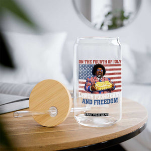 Lemon Pound Cake And Freedom Glass Can 4th of July Hip Hop Edgy Humor Rap Fan