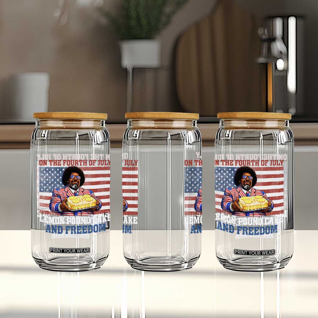 Lemon Pound Cake And Freedom Glass Can 4th of July Hip Hop Edgy Humor Rap Fan