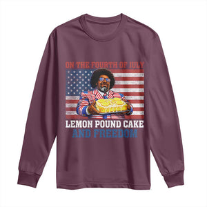 Lemon Pound Cake And Freedom Long Sleeve Shirt 4th of July Hip Hop Edgy Humor Rap Fan