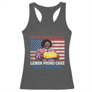 Lemon Pound Cake And Freedom Racerback Tank Top 4th of July Hip Hop Edgy Humor Rap Fan