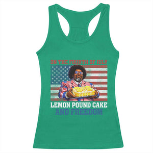 Lemon Pound Cake And Freedom Racerback Tank Top 4th of July Hip Hop Edgy Humor Rap Fan