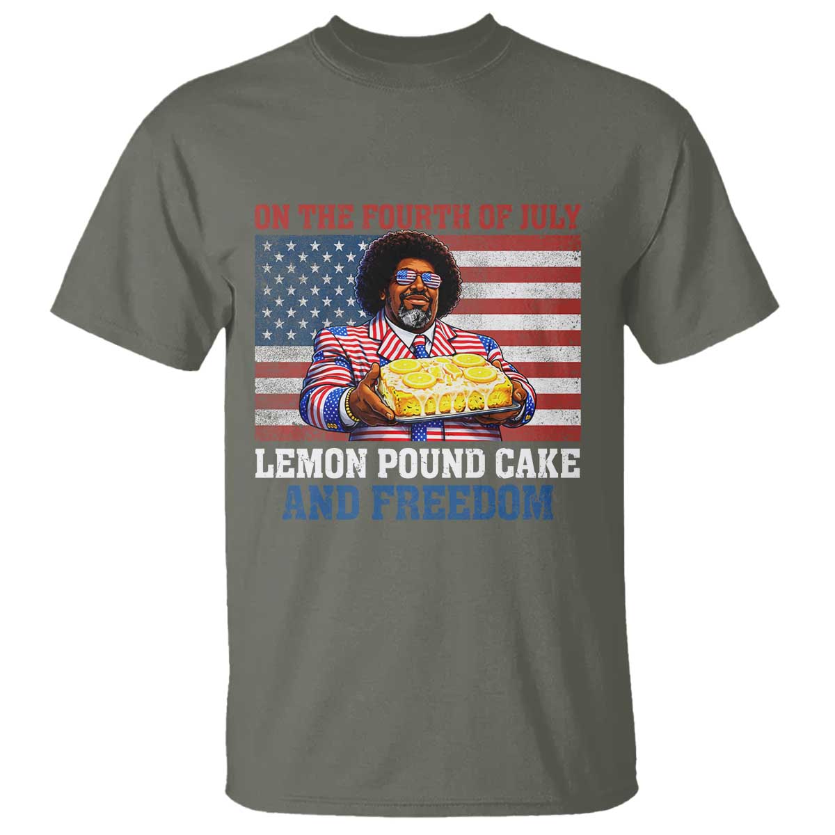 Lemon Pound Cake And Freedom T Shirt 4th of July Hip Hop Edgy Humor Rap Fan
