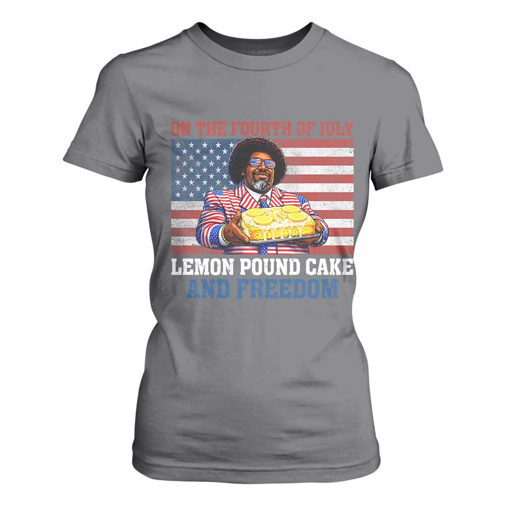 Lemon Pound Cake And Freedom T Shirt For Women 4th of July Hip Hop Edgy Humor Rap Fan