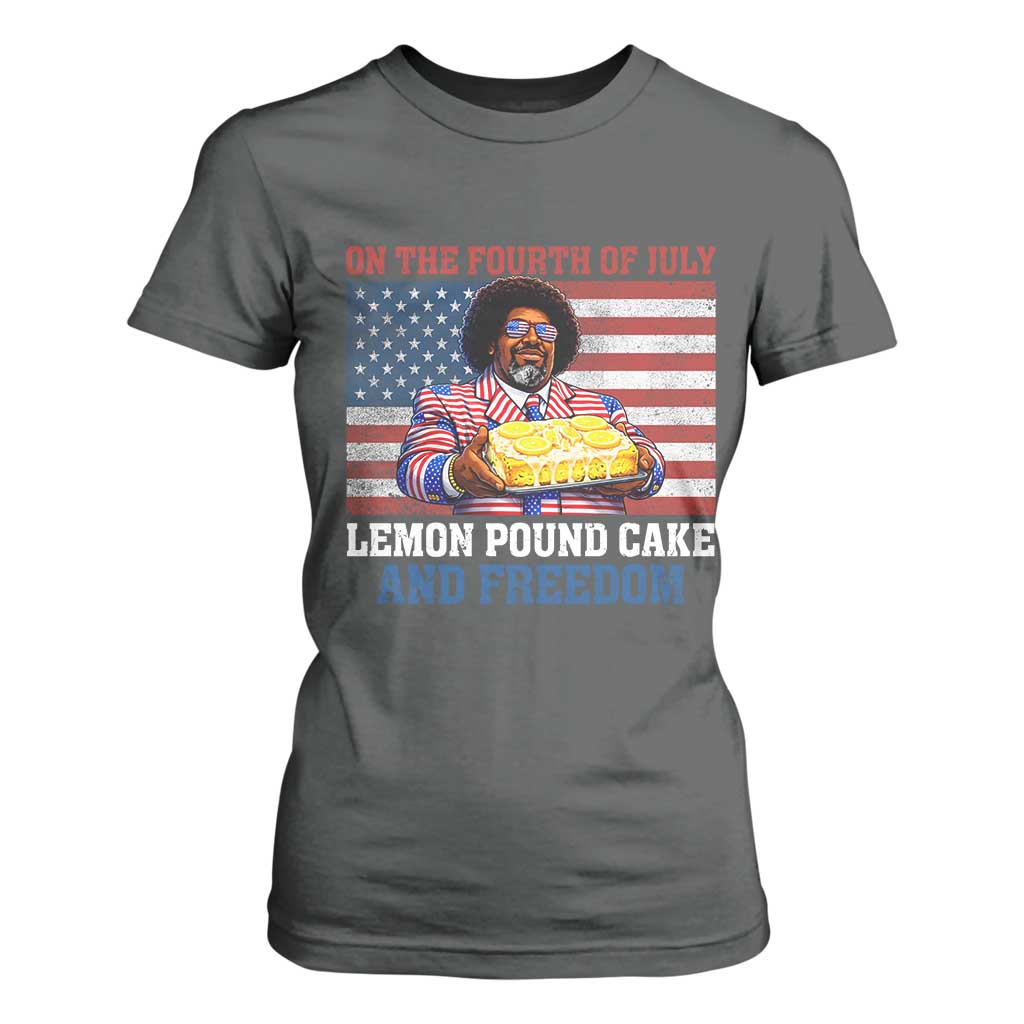 Lemon Pound Cake And Freedom T Shirt For Women 4th of July Hip Hop Edgy Humor Rap Fan