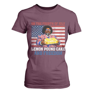 Lemon Pound Cake And Freedom T Shirt For Women 4th of July Hip Hop Edgy Humor Rap Fan