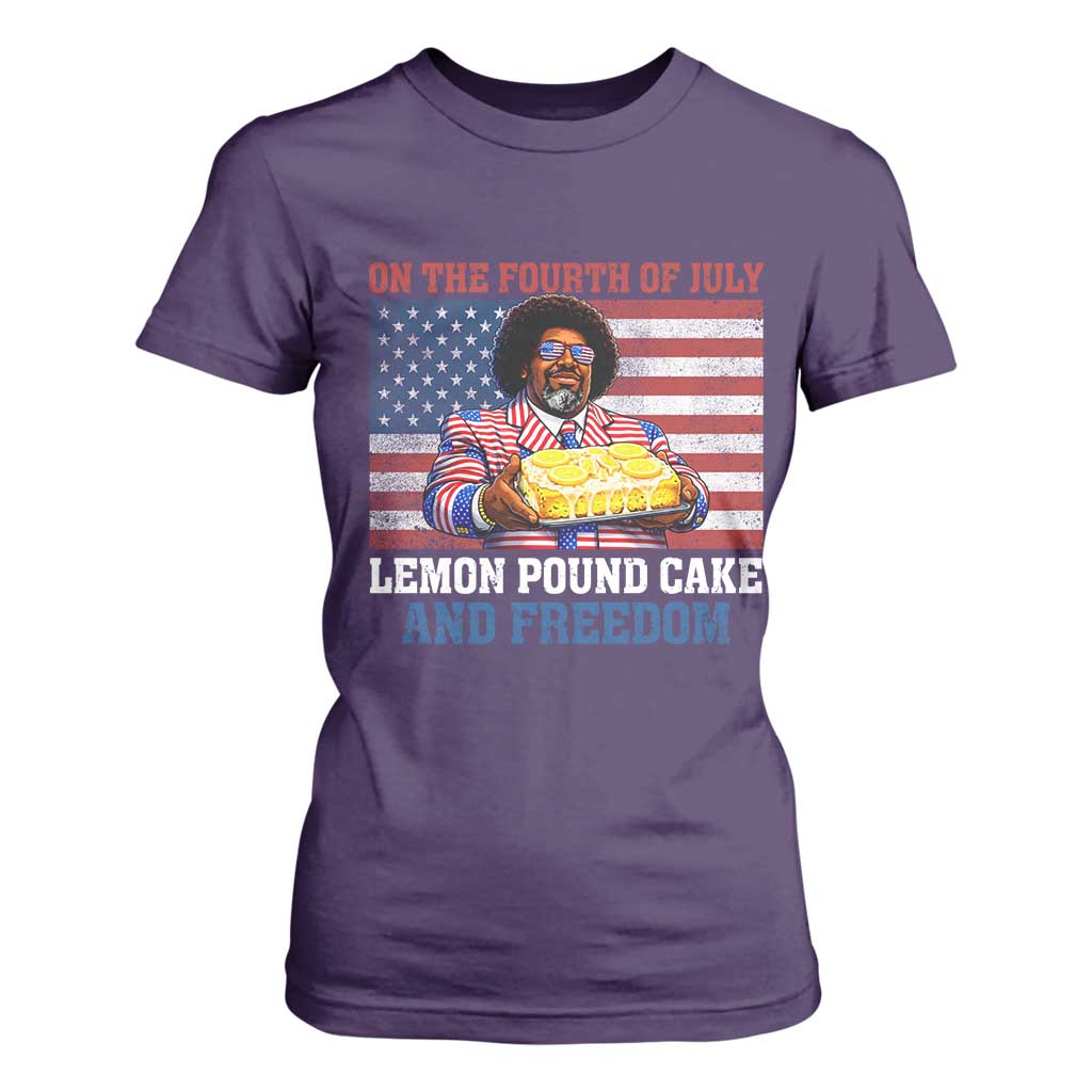 Lemon Pound Cake And Freedom T Shirt For Women 4th of July Hip Hop Edgy Humor Rap Fan