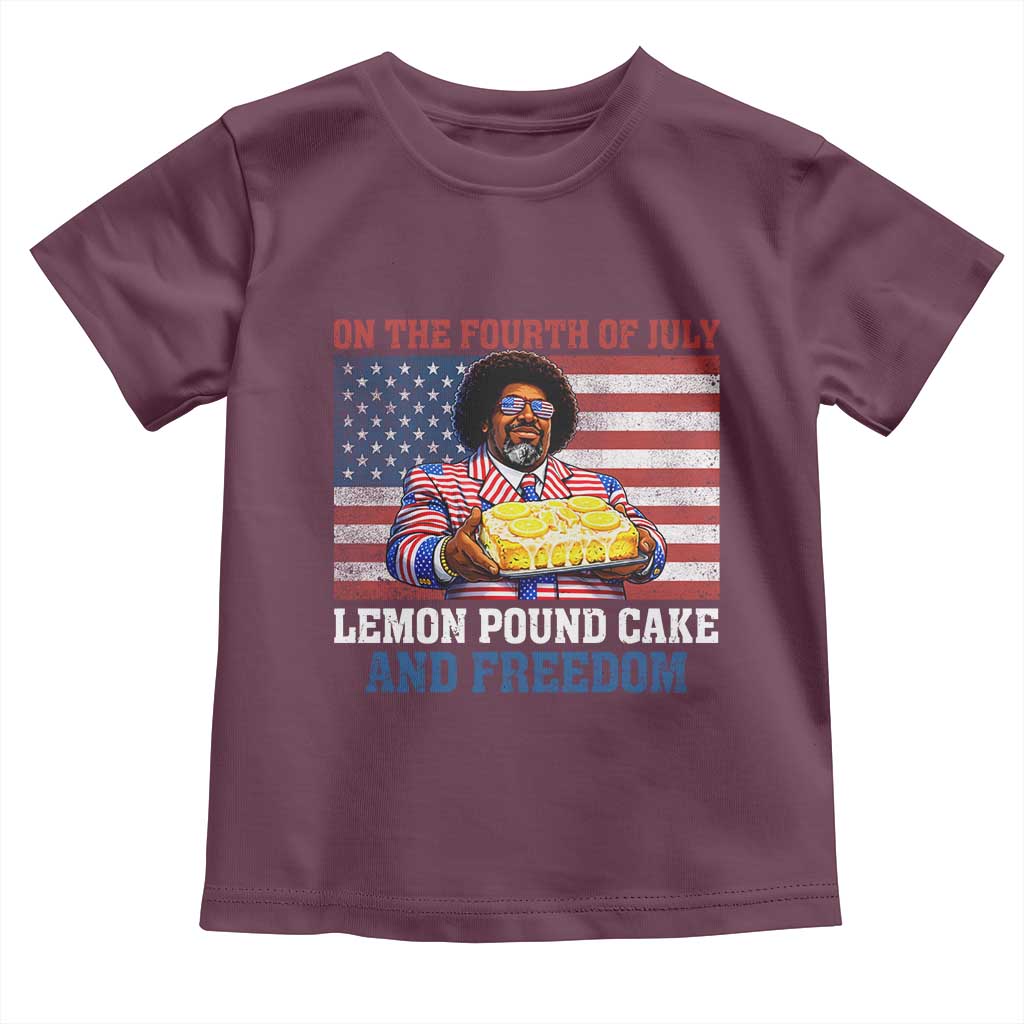 Lemon Pound Cake And Freedom Toddler T Shirt 4th of July Hip Hop Edgy Humor Rap Fan