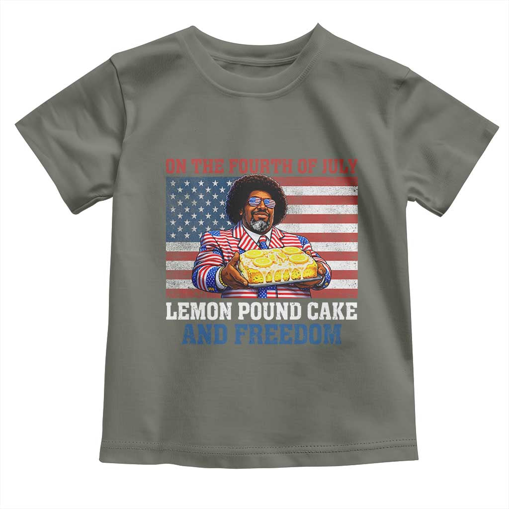 Lemon Pound Cake And Freedom Toddler T Shirt 4th of July Hip Hop Edgy Humor Rap Fan