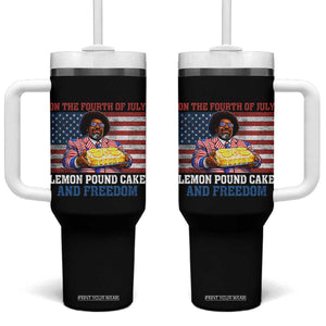Lemon Pound Cake And Freedom Tumbler With Handle 4th of July Hip Hop Edgy Humor Rap Fan