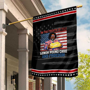 Lemon Pound Cake And Freedom Patriotic Garden Flag 4th of July Hip Hop Edgy Humor Rap Fan