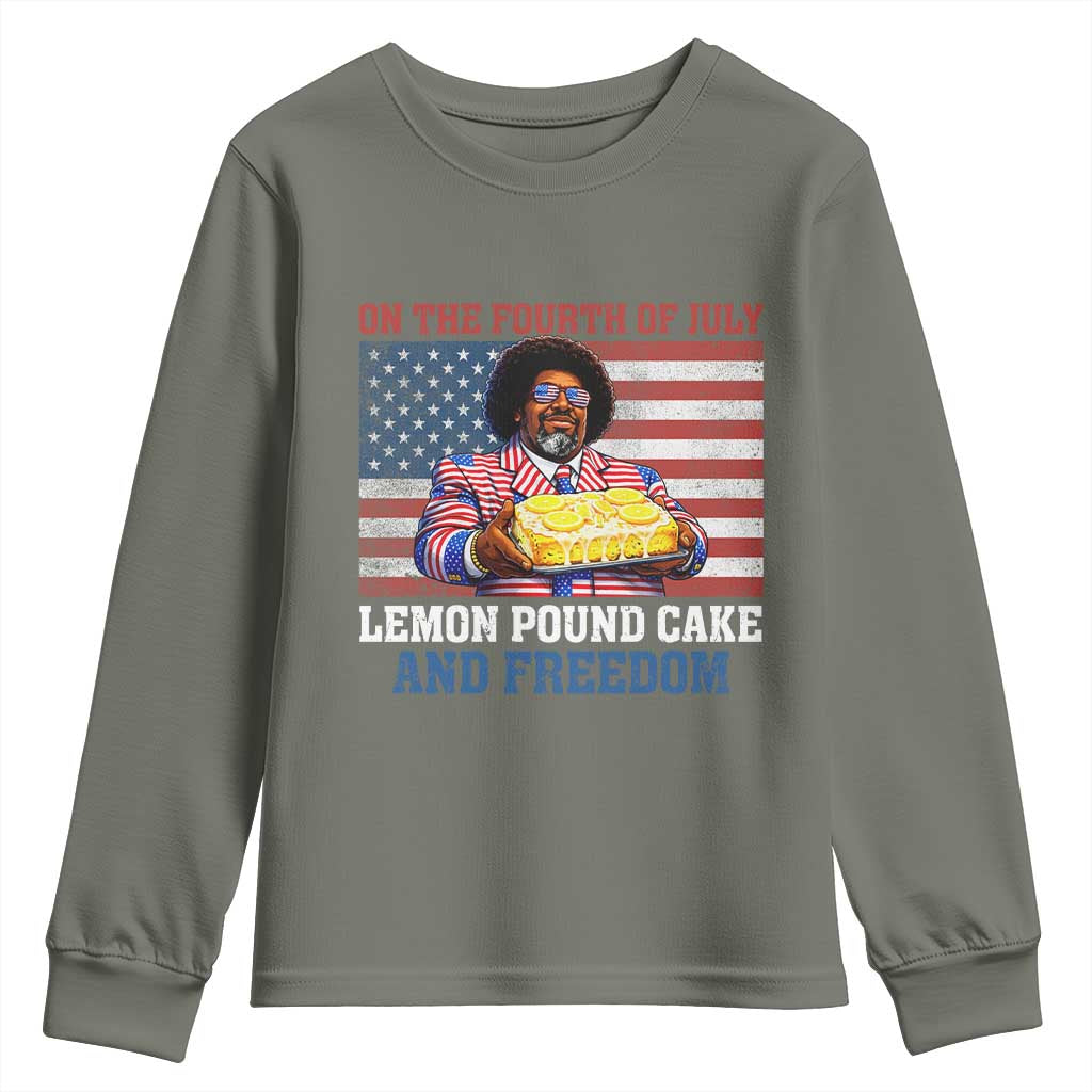 Lemon Pound Cake And Freedom Youth Sweatshirt 4th of July Hip Hop Edgy Humor Rap Fan