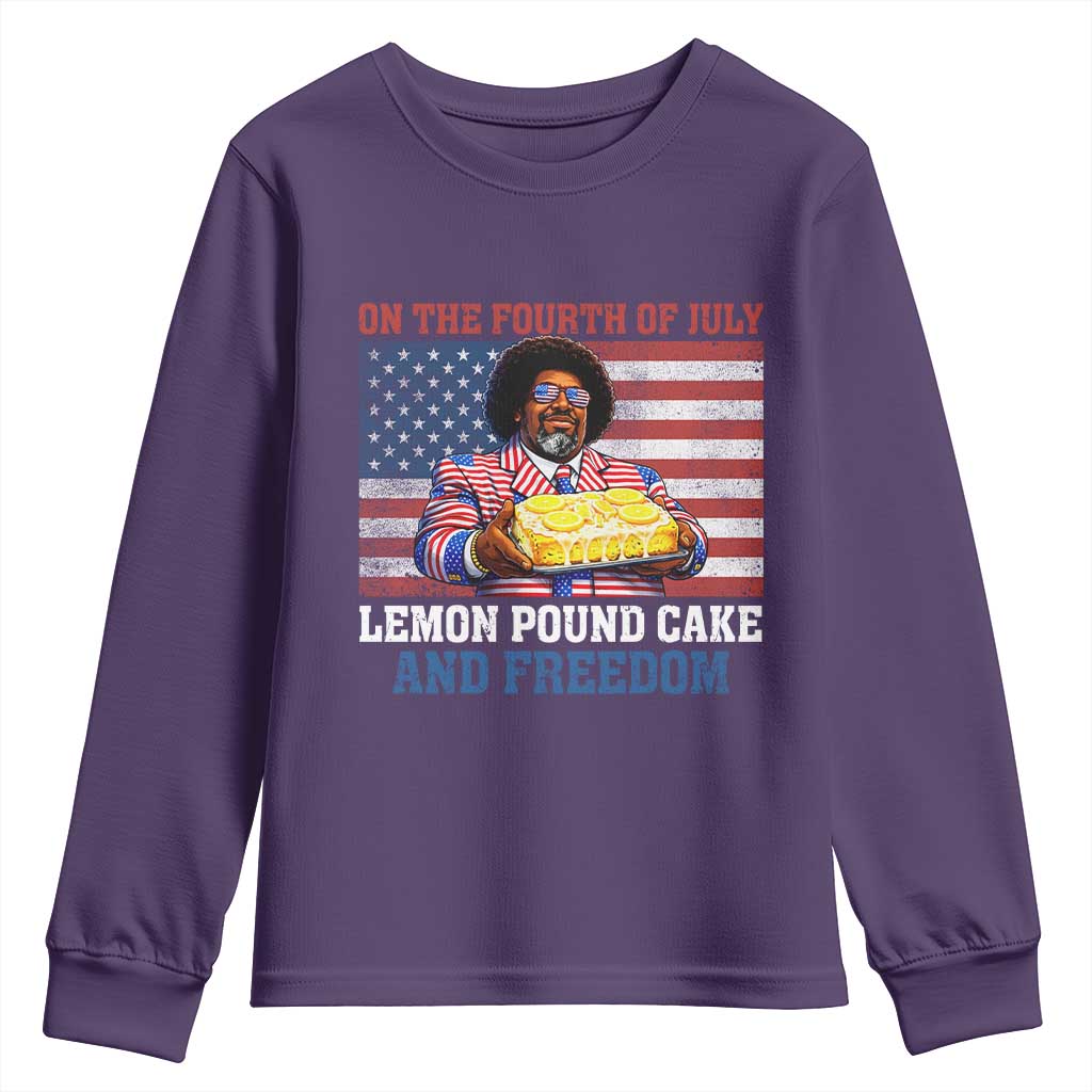 Lemon Pound Cake And Freedom Youth Sweatshirt 4th of July Hip Hop Edgy Humor Rap Fan