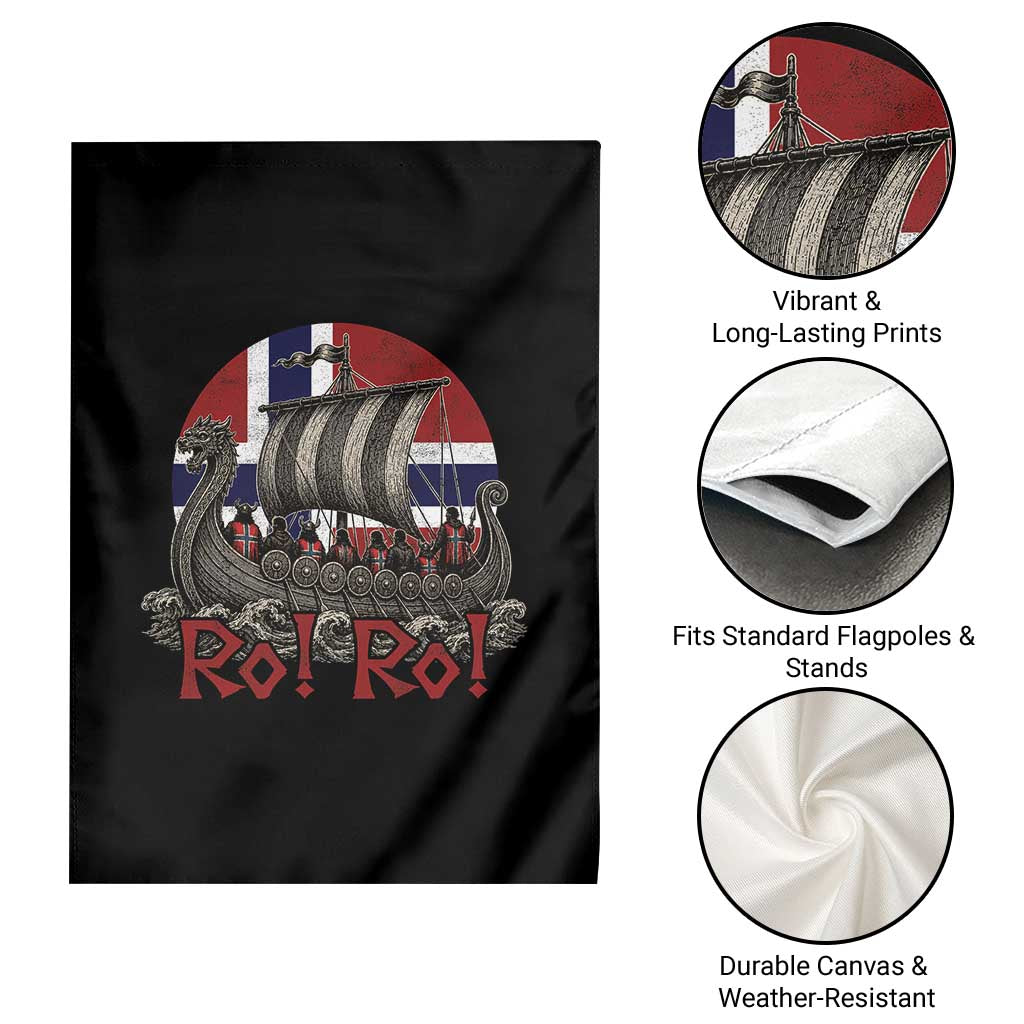 Ro Ro Norway Garden Flag Norwegian Viking Row Longship Norge Football Fan TS11 Print Your Wear